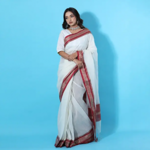 Off White Cotton Saree
